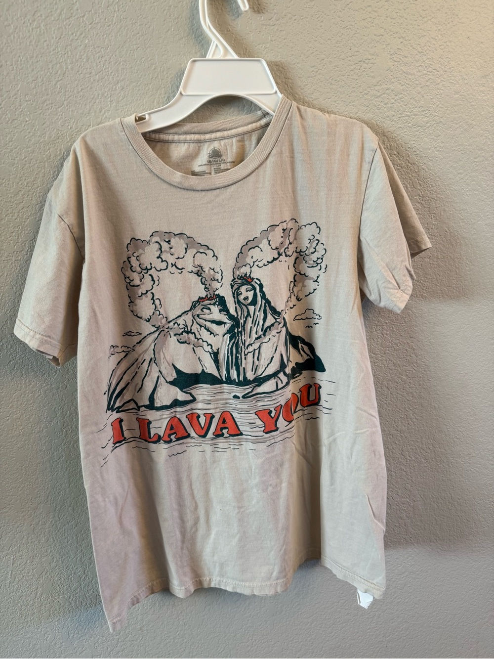 Disney Parks Pixar Lava "I Lava You" Volcano Graphic T-Shirt - Beige Large